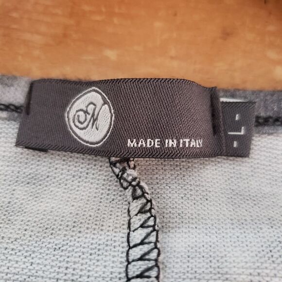 M Made In Italy Large Leopard Print Grey V-Neck Boxy Oversized Sweater Relaxed - Picture 7 of 10